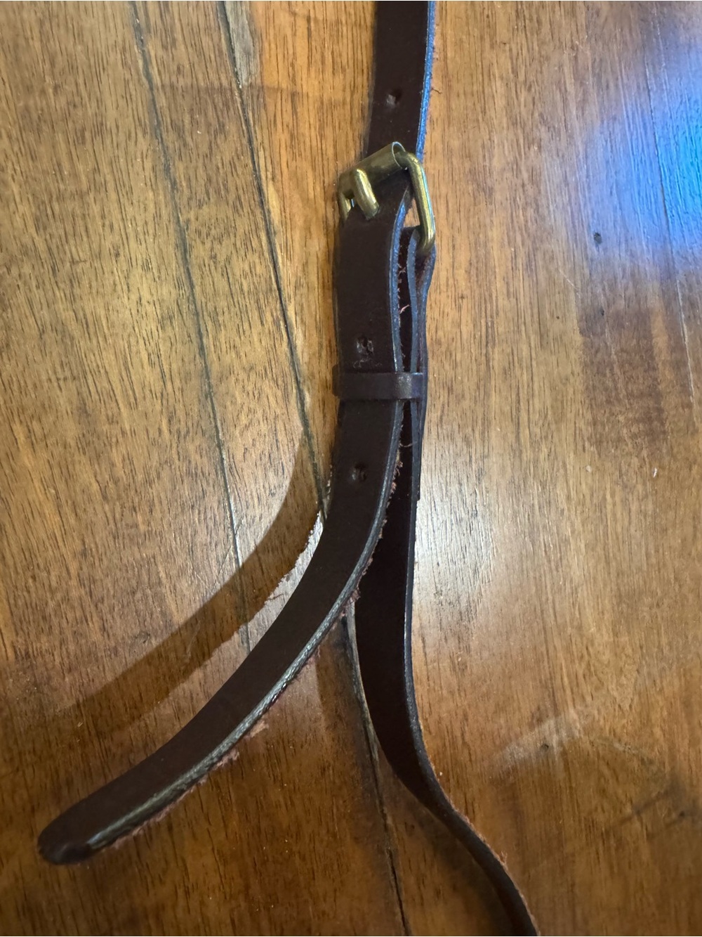 Vintage Brown Leather Mini Crossbody Bag Adjustable Strap Unisex - Picture 4 of 7